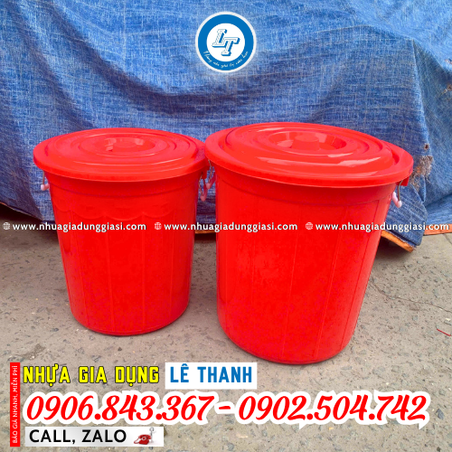 Thùng nhựa tròn nắp đậy kín Thùng nhựa tròn nắp đậy kín
