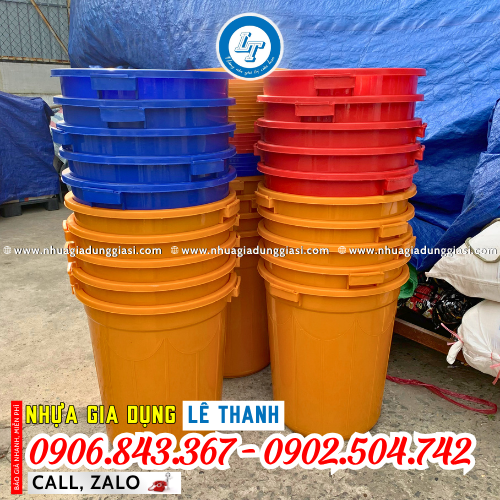 Thùng nhựa tròn nhiều màu sắc Thùng nhựa tròn nhiều màu sắc