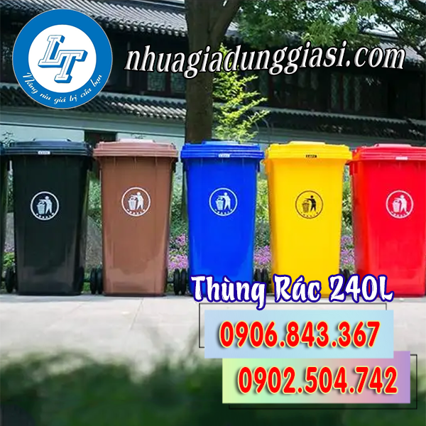 Thùng rác HDPE 240L