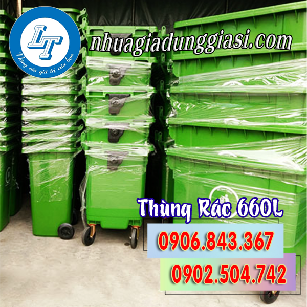 Thùng rác HDPE 660L