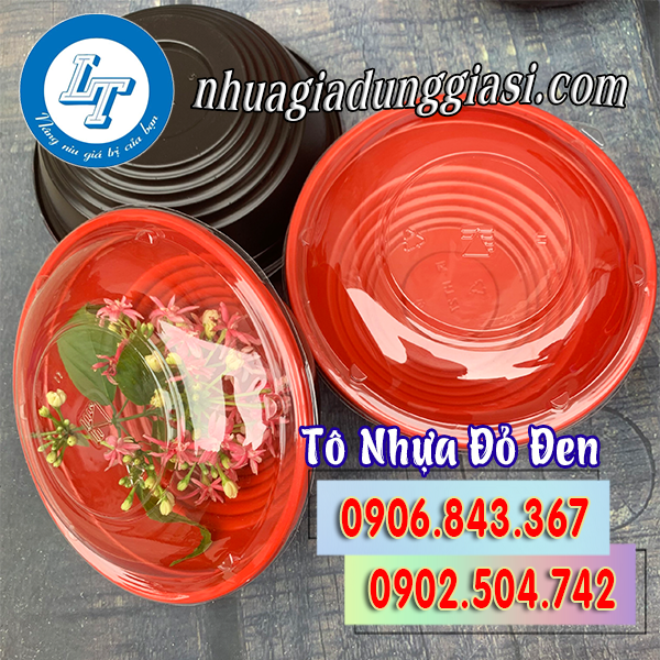 Tô nhựa đỏ đen giá rẻ
