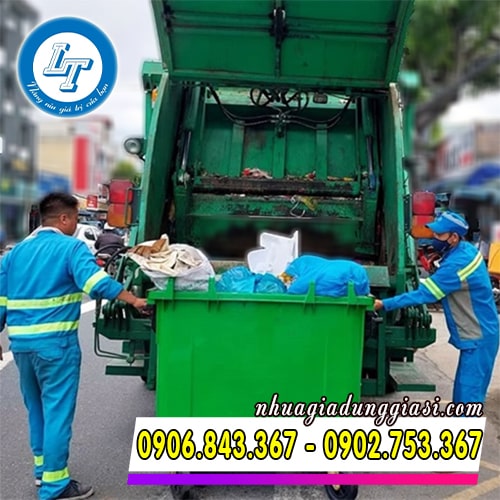 Xe gom rác 660l bảo vệ môi trường xanh sạch đẹp Xe gom rác 660l bảo vệ môi trường xanh sạch đẹp