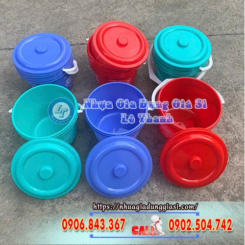 Xô nhựa bông 5l có nắp Xô nhựa bông 5l có nắp
