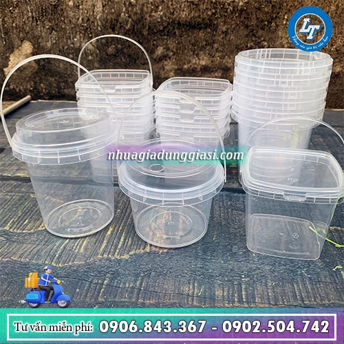 Xô nhựa đựng trà sữa trong suốt Xô nhựa đựng trà sữa trong suốt