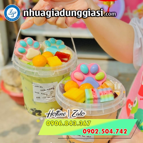 Xô nhựa mini đựng trà sữa Xô nhựa mini đựng trà sữa
