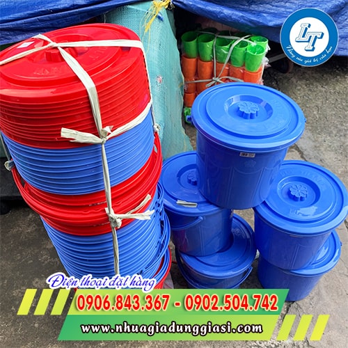 Xô nhựa tròn có nắp giá sỉ  Xô nhựa tròn có nắp giá sỉ