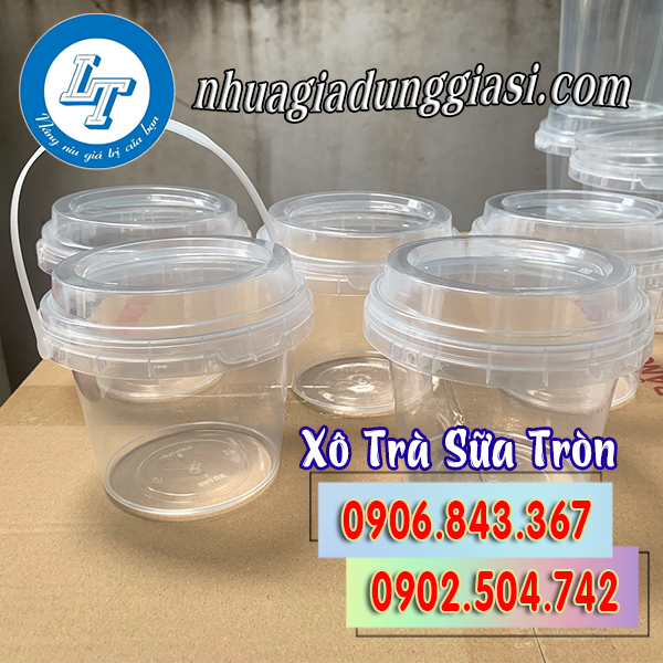 Xô nhựa tròn đựng trà sữa giá rẻ