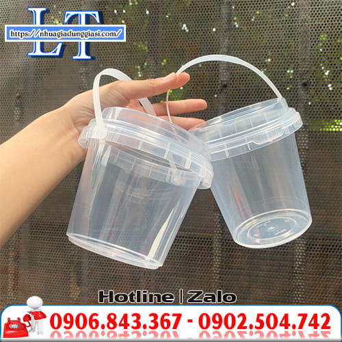 Xô trà sữa tròn có quai xách Xô trà sữa tròn có quai xách