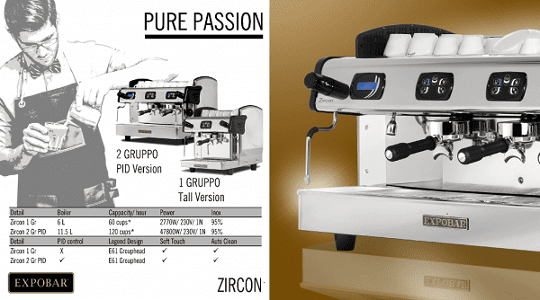 Máy pha cà phê Expobar Zircon cho quán cafe chuyên nghiệp