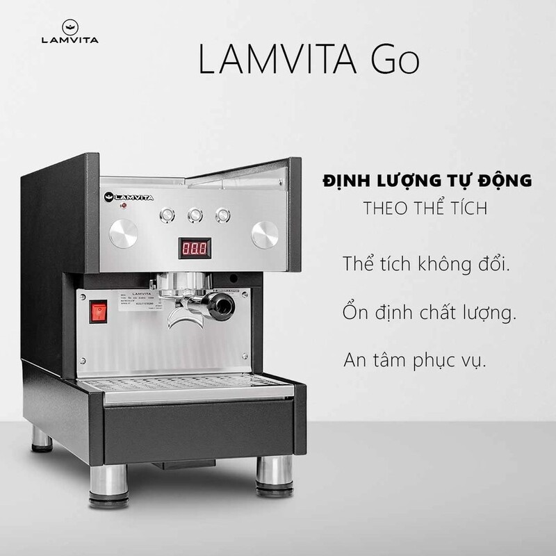 Máy pha cà phê Lamvita Go với tính năng định lượng theo thể tích giúp duy trì chất lượng ổn định trong từng ly cà phê