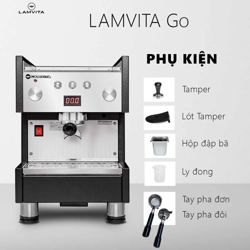 Bộ phụ kiện đầy đủ được trang bị cùng máy pha cà phê Lamvita Go