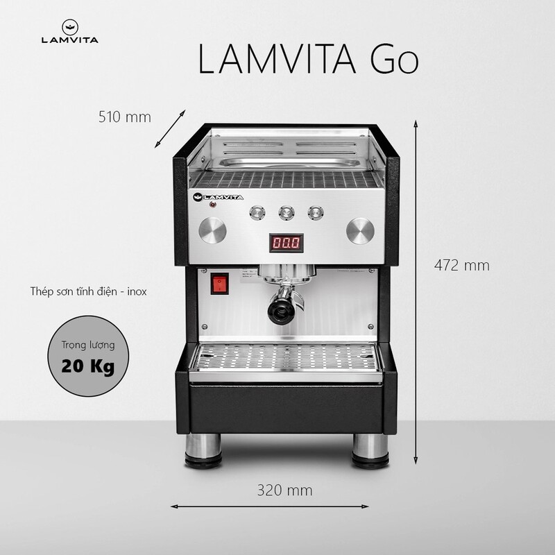 Máy pha cafe Lamvita go với thiết kế nhỏ gọn, tiện lợi, dễ dàng sử dụng