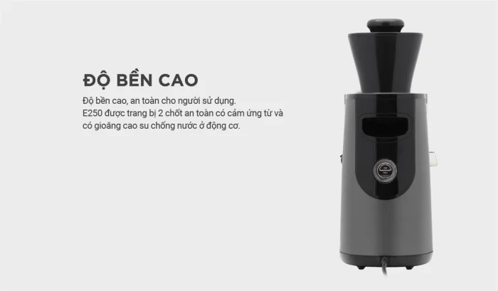 Máy ép chậm Uniblend E250 với thiết kế thông minh và độ bền cao