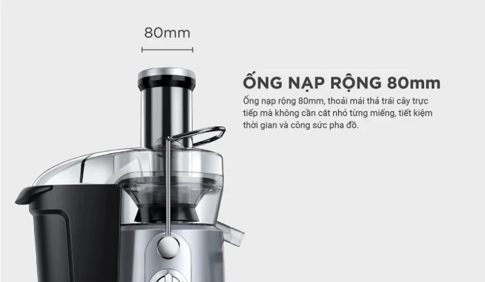 Máy ép trái cây Uniblend SS-01 với ống nạp rộng tới 80mm