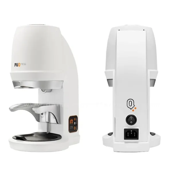 Thiết kế tinh tế của máy nén cà phê tự động PUQPRESS Q màu trắng – phù hợp mọi không gian quầy bar