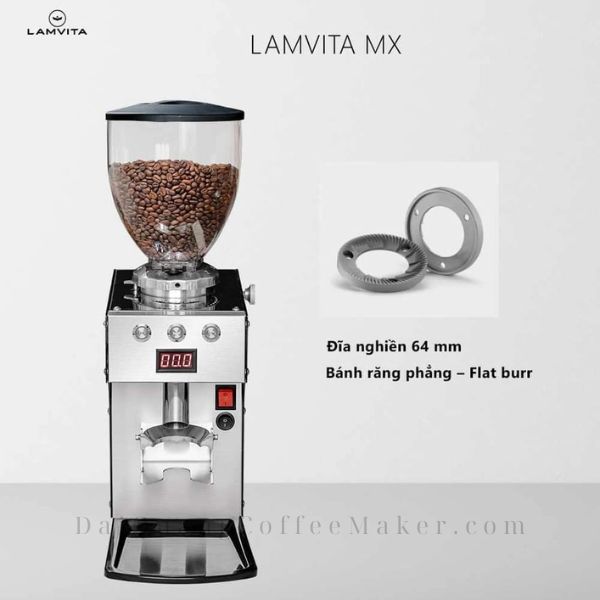 Máy xay cà phê lamvita mx với đĩa nghiền 64mm bánh răng phẳng