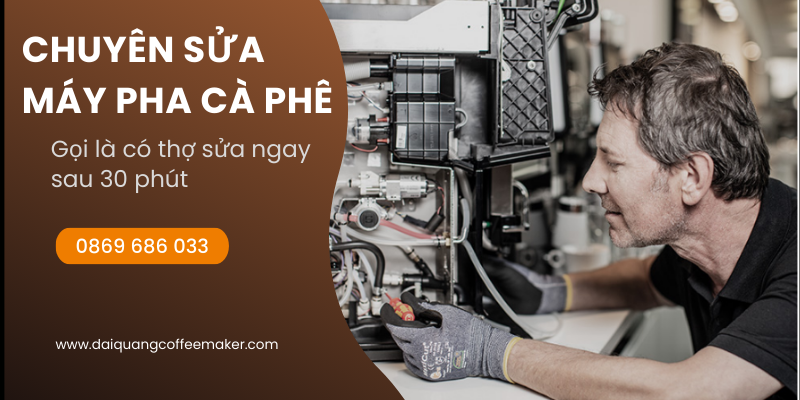 Gọi là có thợ sửa máy cà phê ngay sau 30 phút.