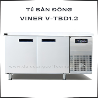 Tủ Bàn Đông Viner V-TBD1.2 – Bàn Sơ Chế Tích Hợp Đông Lạnh 1.2m, 2 Cánh, Quạt Gió (No Frost)