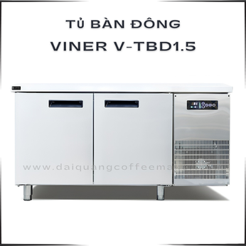 Tủ Bàn Đông Viner V-TBD1.5 – Bàn Sơ Chế Tích Hợp Đông Lạnh 1.5m, 2 Cánh Mở, Quạt Gió (No Frost)