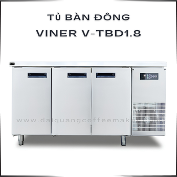Tủ Bàn Đông Viner V-TBD1.8 – Bàn Sơ Chế Tích Hợp Đông Lạnh 1.8m, Quạt Gió Không Đóng Tuyết
