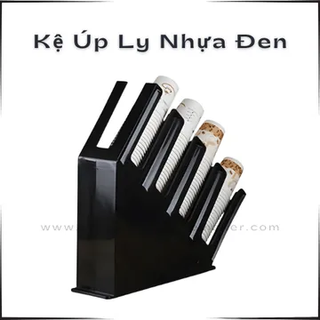 Kệ Úp Ly Nhựa Đen 4 Ngăn - Giải Pháp Cho Quầy Bar Gọn Gàng