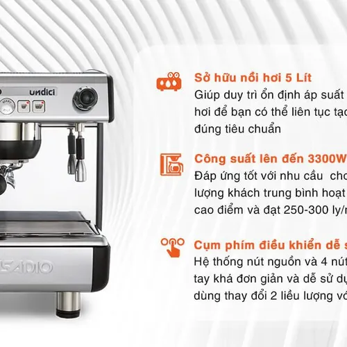 Máy pha cà phê Casadio Undici A1 – Hiệu suất đỉnh cao cho quán của bạn