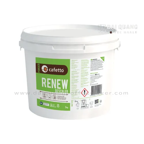 Bột Tẩy Cặn Máy Pha Cà Phê Cafetto Renew Descaler (Hũ 2kg) – Giải Pháp Vệ Sinh Nồi Hơi Chuyên Nghiệp