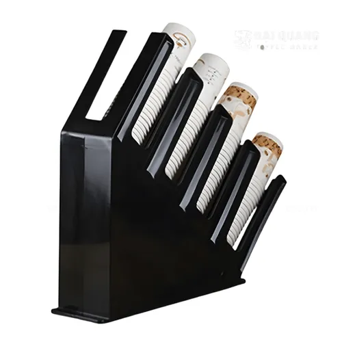 Kệ Úp Ly Nhựa Đen 4 Ngăn - Giải Pháp Cho Quầy Bar Gọn Gàng
