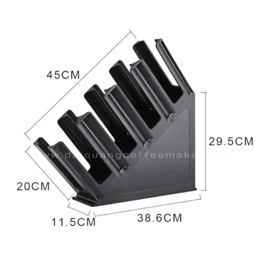 Kệ Úp Ly Nhựa Đen 4 Ngăn - Giải Pháp Cho Quầy Bar Gọn Gàng