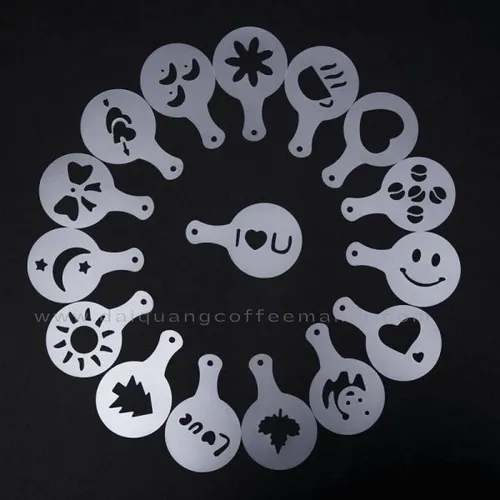 Bộ Khuôn Nhựa Rắc Bột Tạo Hình Cappuccino (Coffee Stencils) - Nhựa PP An Toàn