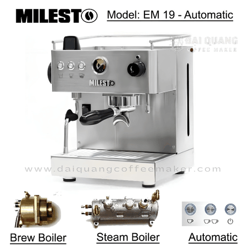 Máy Pha Cà Phê MILESTO EM 19 M2 (Bản 2026) – Dual Boiler Đỉnh Cao Phân Khúc Cỡ Nhỏ