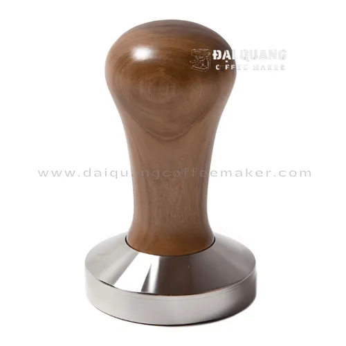 Tamper Nén Cà Phê Espresso 57.5mm - Đế Inox 304 Cán Gỗ Chuyên Dụng