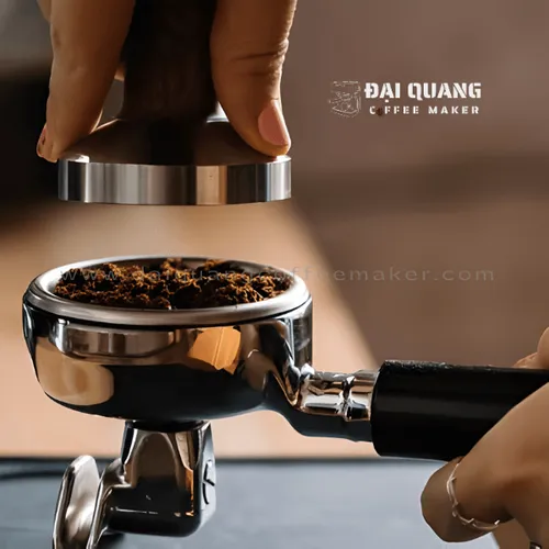 Tamper Nén Cà Phê Espresso 57.5mm - Đế Inox 304 Cán Gỗ Chuyên Dụng