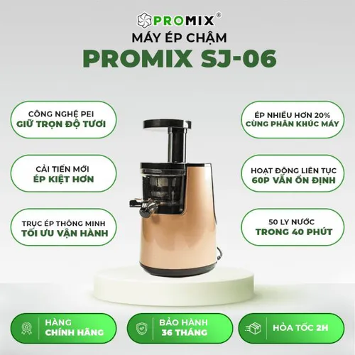 Máy Ép Chậm Promix SJ-06: Công Nghệ Tiên Tiến Giúp Bạn Tận Hưởng Nước Ép Tươi Mát