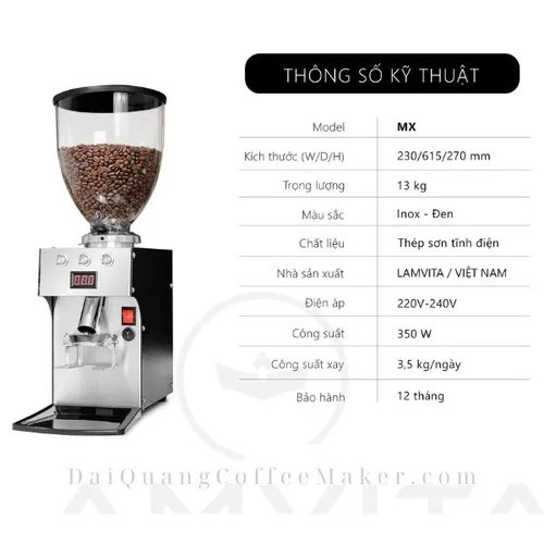 Máy Xay Cà Phê LAMVITA MX: Nâng Tầm Trải Nghiệm Pha Chế Của Bạn