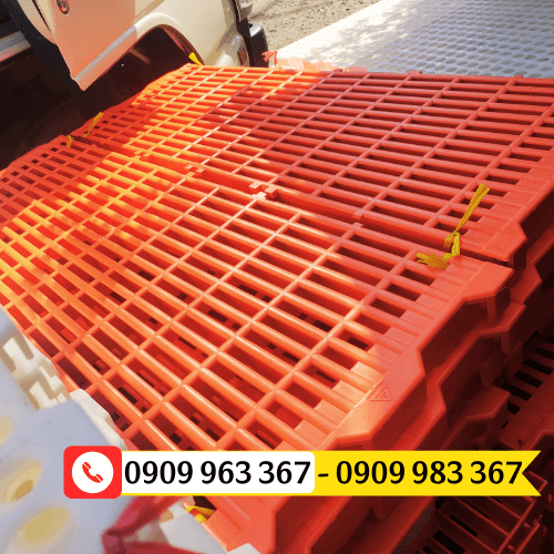 Tấm nhựa lót sàn chuồng gà giá sỉ tấm sàn nhựa màu cam 40x120cm