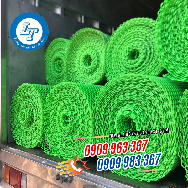LƯỚI NHỰA TRỒNG CÂY, LÀM HÀNG RÀO GIÁ SỈ TẠI KHO lưới nhựa mắt cáo màu xanh lá