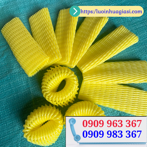 Bán sỉ xốp lưới bao bọc trái cây cho nhà vườn giá tốt xốp lưới màu vàng 16cm