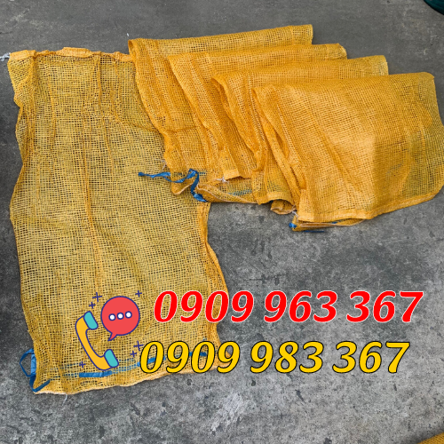 Bao tải lưới leno nhiều màu giá rẻ bao tải lưới màu vàng