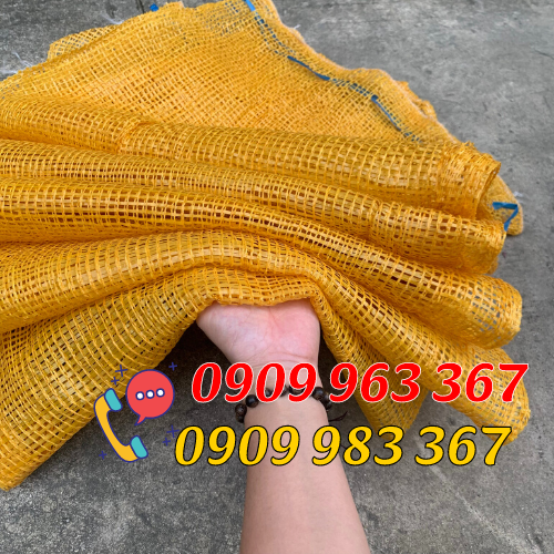 Bao tải lưới leno nhiều màu giá rẻ bao tải lưới màu vàng