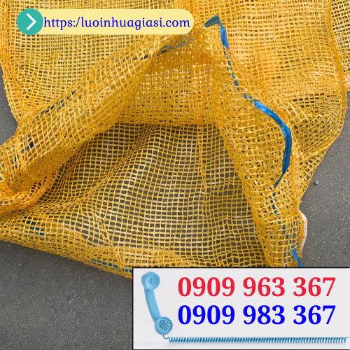 Bao tải lưới đóng hàng giá sỉ rẻ bao tải lưới màu vàng