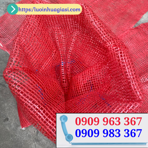Bao tải lưới đựng nông sản 60 x 90cm giá sỉ TPHCM bao tải lưới màu đỏ