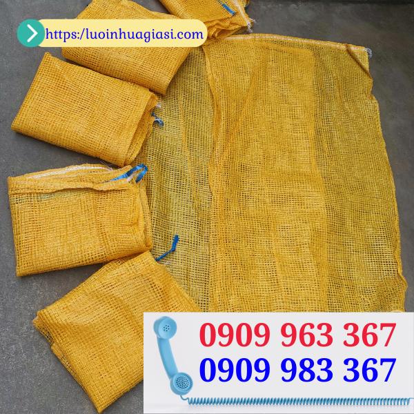Bao tải lưới đựng nông sản 60 x 90cm giá sỉ TPHCM bao tải lưới màu xanh