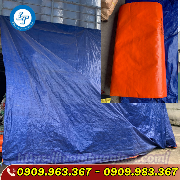 BÁN SỈ GIÁ RẺ BẠT NHỰA 1 MẶT XANH, 1 MẶT CAM LOẠI DÀY BẠT NHỰA XANH CAM