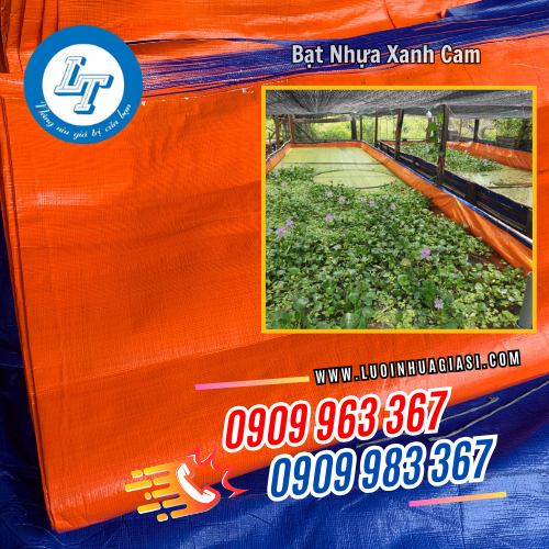 bạt nhựa xanh cam lót ao hồ nuôi cá ốc bạt nhựa xanh cam lót ao hồ nuôi cá ốc