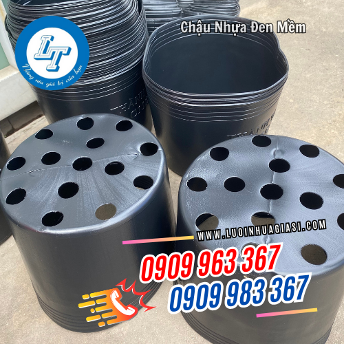 chậu nhựa đen mềm cấu tạo nhiều lỗ thoát nước chậu nhựa đen mềm cấu tạo nhiều lỗ thoát nước