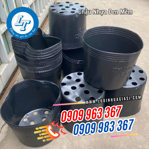 chậu nhựa đen mềm xếp chồng lên nhau chậu nhựa đen mềm xếp chồng lên nhau