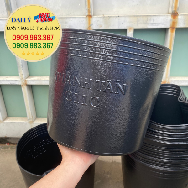 Báo giá sỉ chậu nhựa đen trồng cây đủ kích cỡ tận xưởng chậu nhựa đen