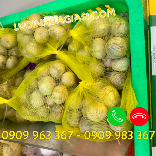 Mua túi lưới nhựa kèm móc khóa ở đâu giá rẻ? túi lưới nhựa đựng hành tỏi màu vàng