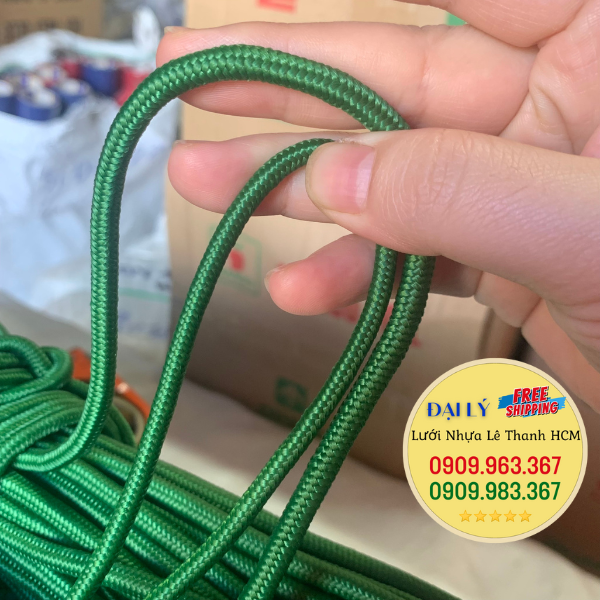 Giá sỉ dây dù tròn xanh 3 mm, 5mm, 10 mm cho đại lý HCM dây dù tròn xanh
